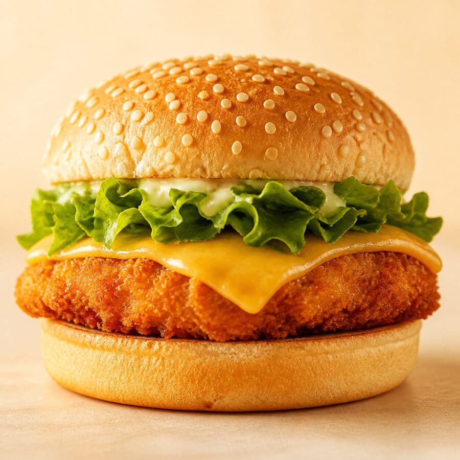 Hamburguesa de Pechuga de Pollo Rebozada